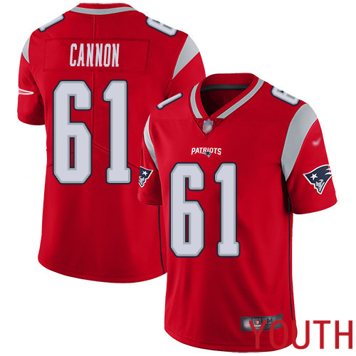 New England Patriots Football #61 Inverted Legend Limited Red Youth Marcus Cannon NFL Jersey